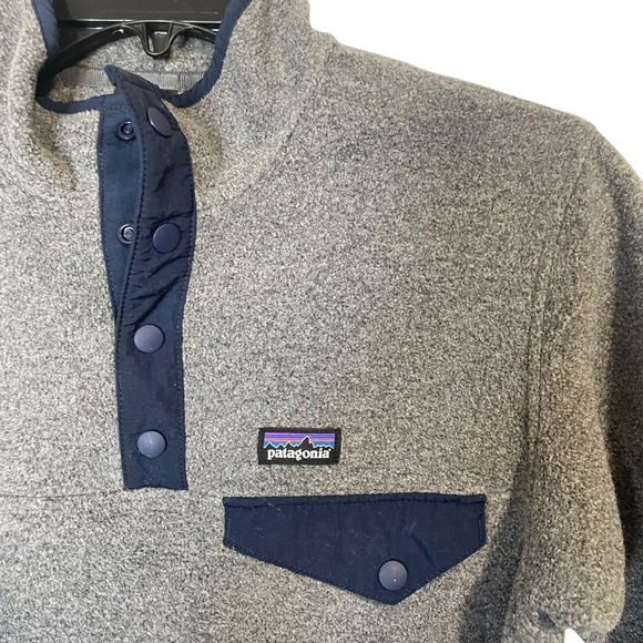 Patagonia Kids Grey Synchilla Pullover Fleece Size M 10Y - Picture 3 of 8